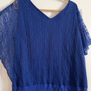 Blue lace blouse
